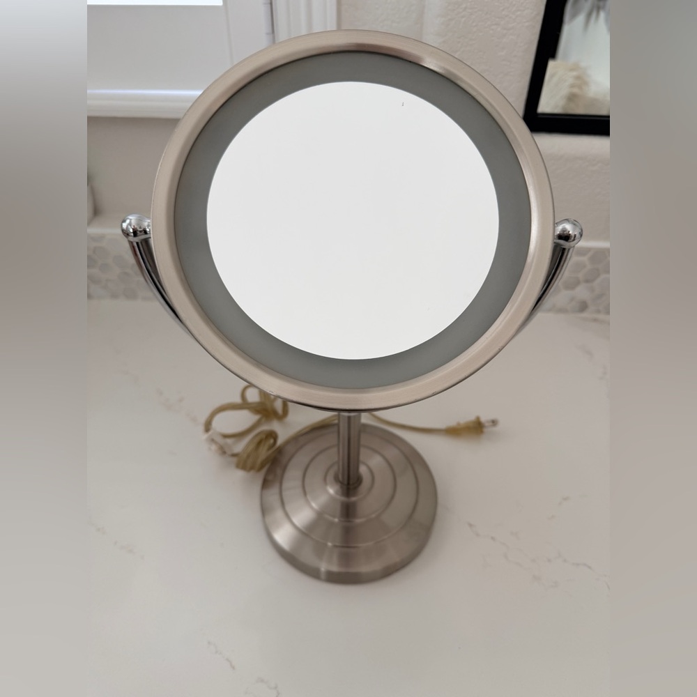 LED Lighted Vanity Mirror in Brushed Nickel